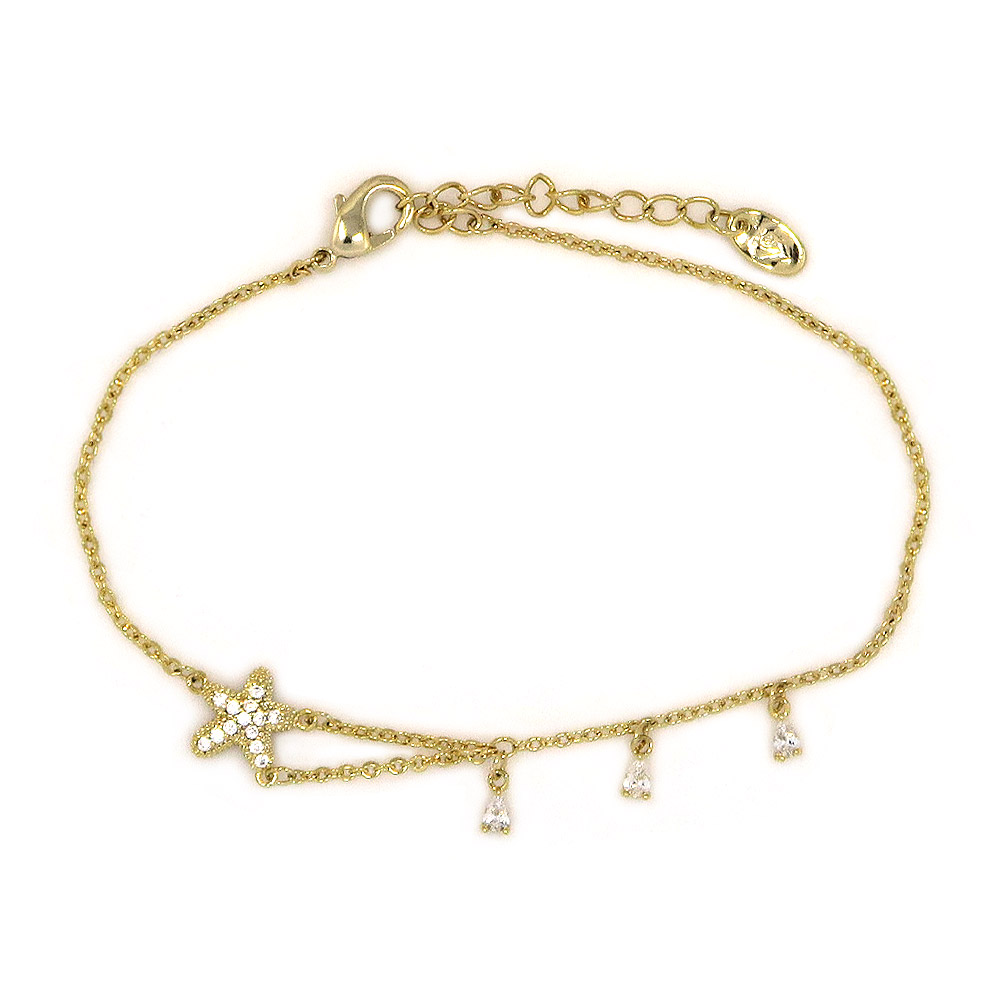 Dainty CZ Starfish Bracelet